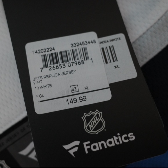 NWT Winnipeg Jets Men’s Fanatics Breakaway Away Jersey Size XL - Picture 3 of 6